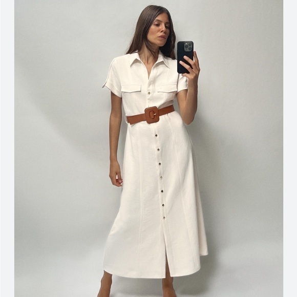Zara NWT belted shirtdress - Picture 1 of 4
